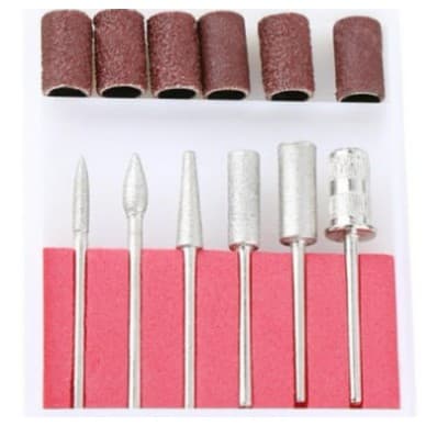 Kit Refil 6 Lixas + 6 Brocas Lixa Elétrica Lixadeiras Unhas Salão~C&S BAZAR~