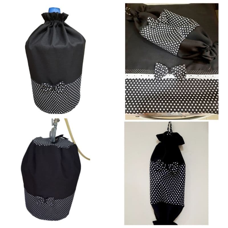 Kit Cozinha 4 peças  ( Capa Galão invertido - pano fogão 4B - puxa saco - capa para botijão)
