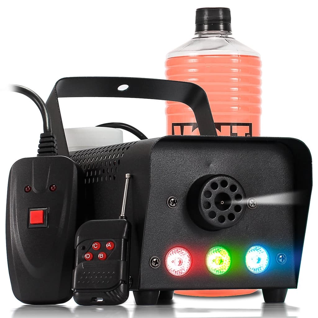 Maquina De Fumaça Dmx Bx-750 3 Leds Rgb 2 Controles + Fluido
