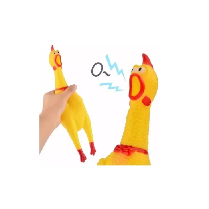 Frango Para Pet Cães Gatos 40cm Borracha Brinquedo Sonoro