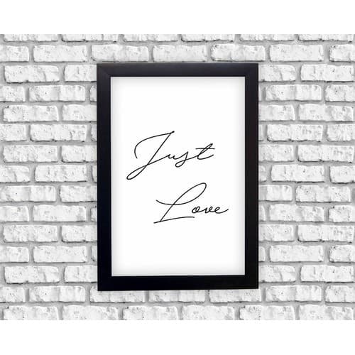 Quadro Para Quarto Just Love Com Moldura 23x33cm