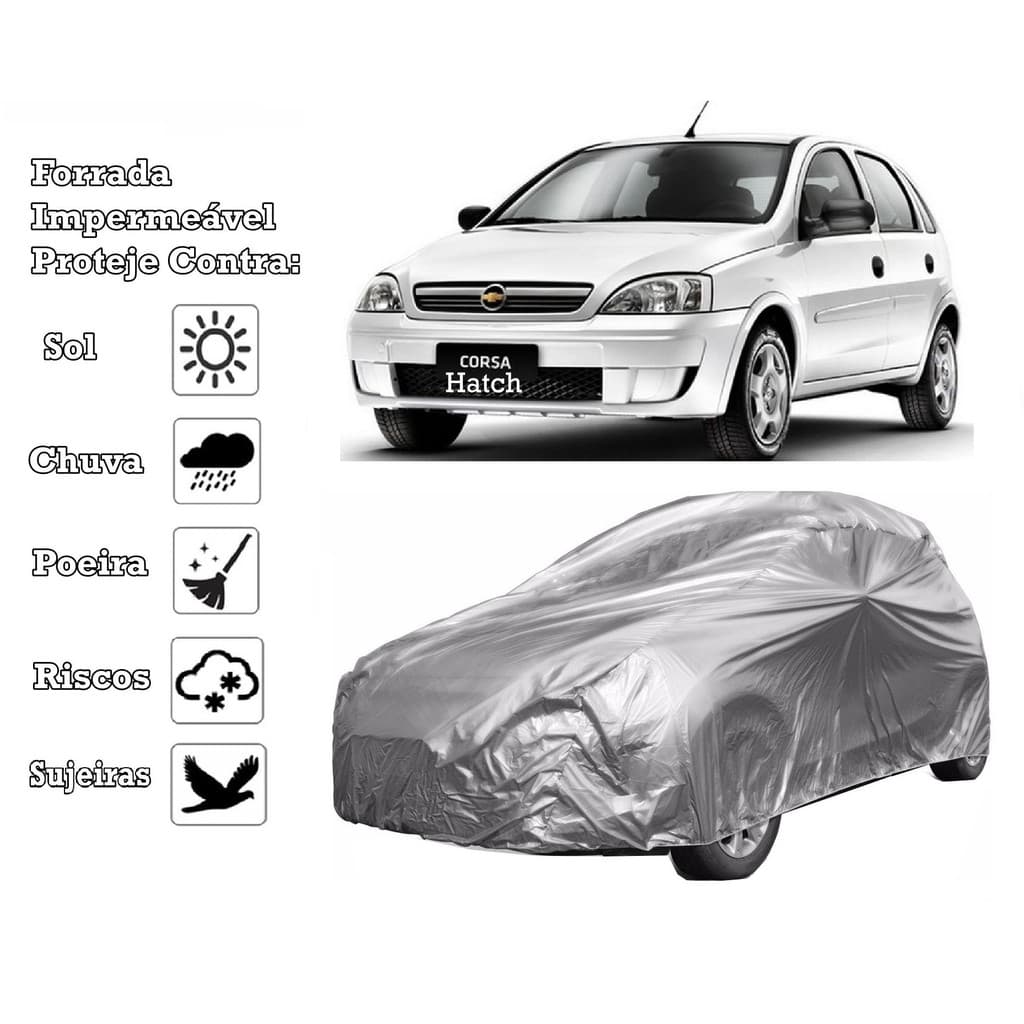 Capa Cobrir Carro Chevrolet Corsa Hatch Forrada e 100% Impermeável