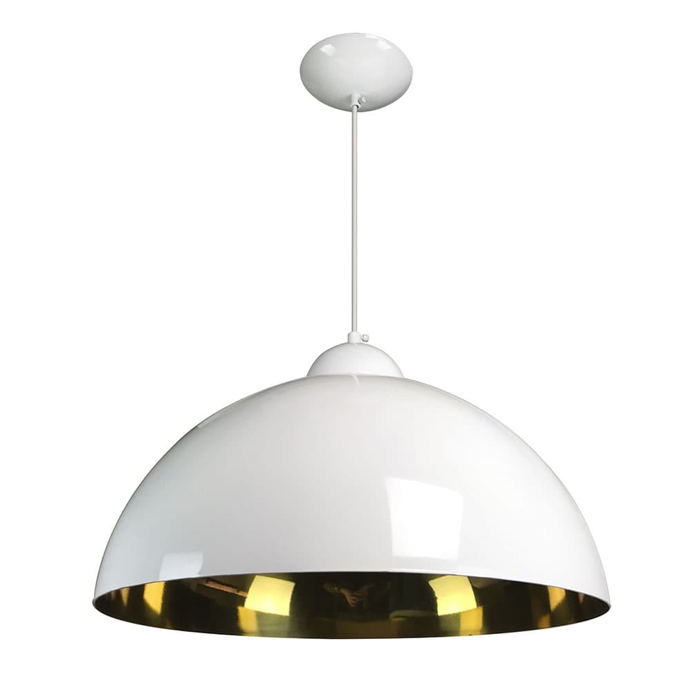 Pendente Esfera 40cm Branco/Ouro - Caisma - 3714-BR/OU
