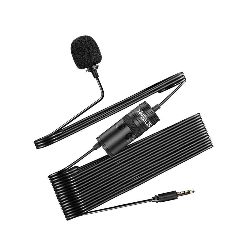 microfones Hrebos HS -200 condensador omnidirecional preto