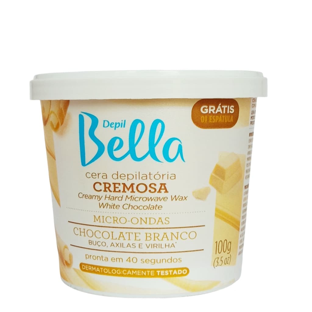 Cera Depilatória P/ Buço Axilas Virilha Chocolate Branco Depil Bella 100g