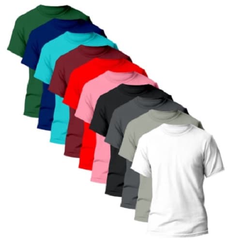 Kit Com 5 Camisetas Básicas Sortidas 100% Poliéster