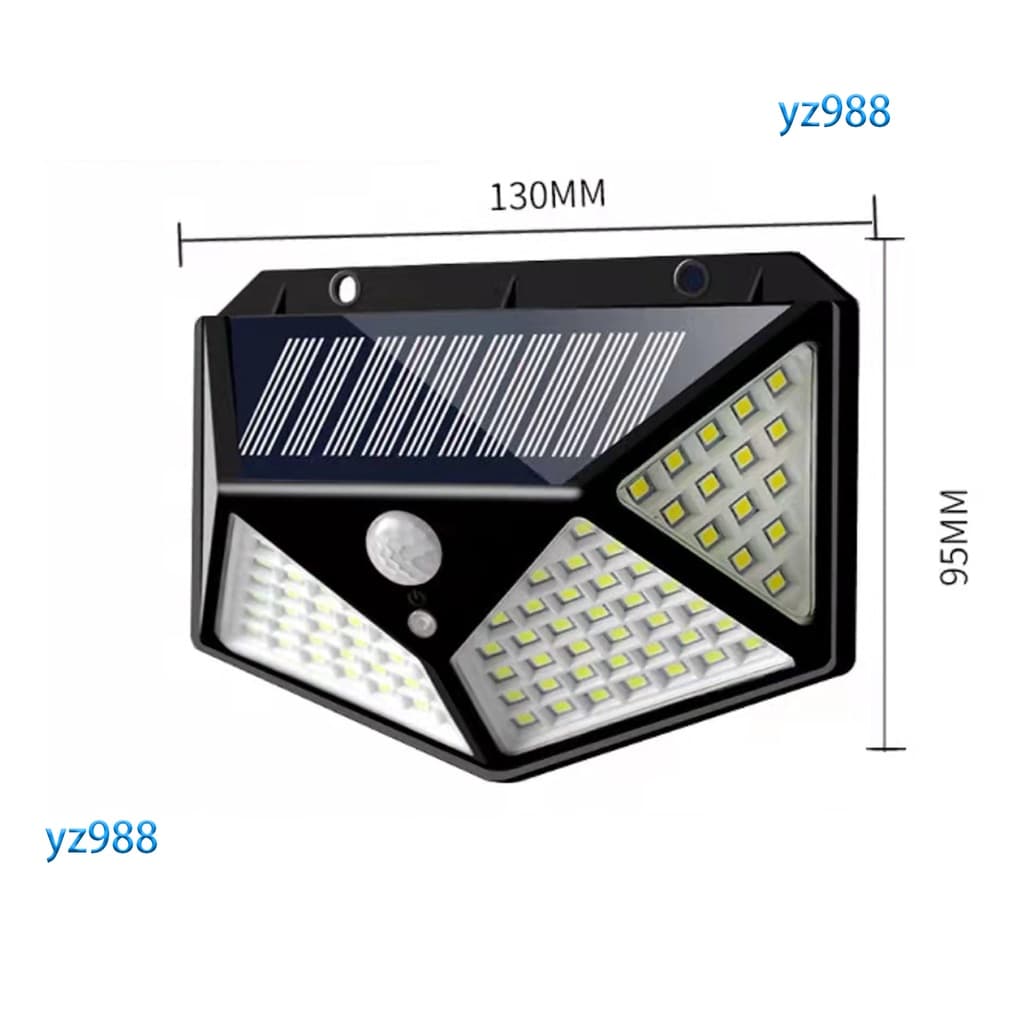 luminária solar parede 100 led sensor presença 3 funções