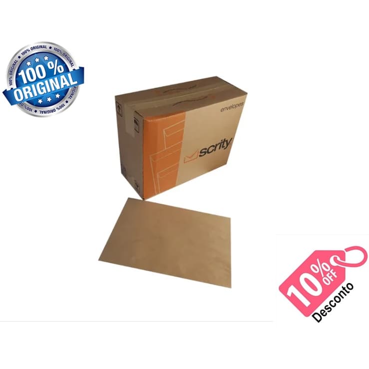 Envelope meio A4 Kraft Pardo Natural 16,2 X 22,9 Cm 10 Un 80gr Top