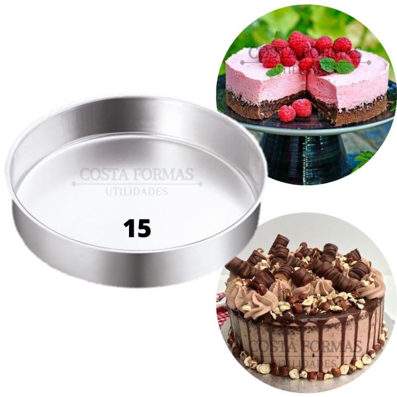 Forma Redonda Assadeira Para Bolos Tortas 15x5 Cm Mega Resistente