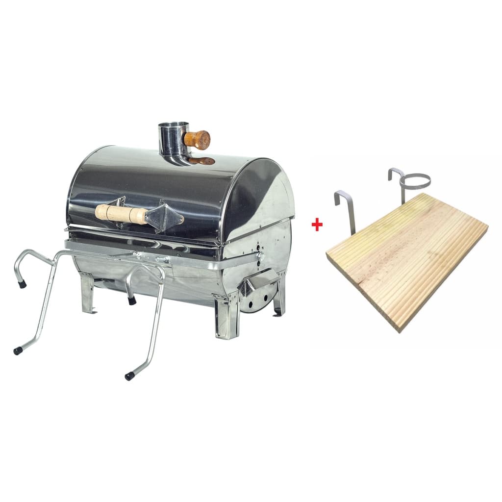 Churrasqueira Bafinho Barco lancha veleiro canoa Mini Inox (30x20) COM TABUA DE CORTES