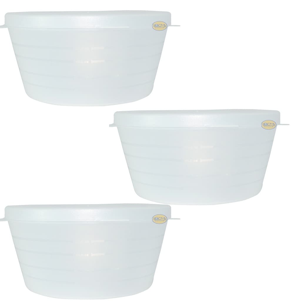 Kit 3 Potes Plásticos Redondos 1100ml Azzu Linha Cony Freezer E Microondas