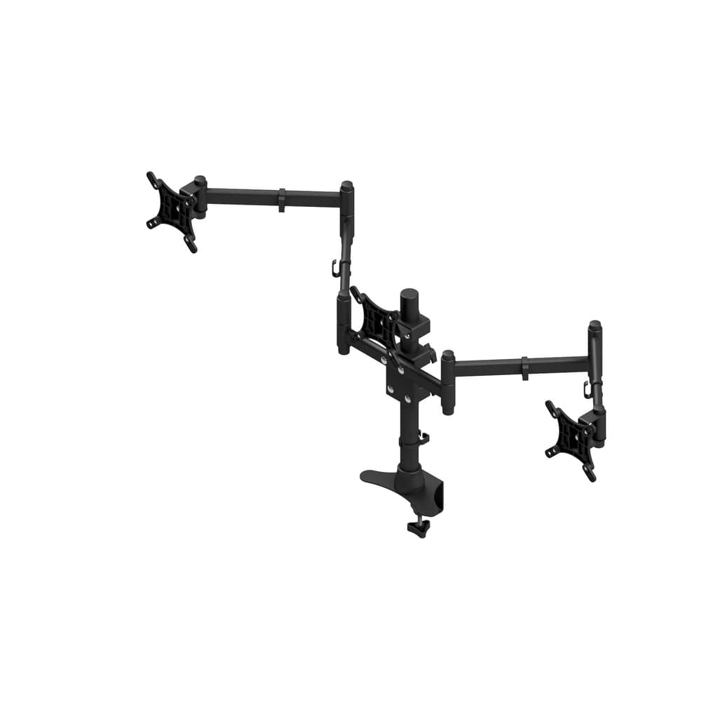 SUPORTE ARTICULADO PARA 3 MONITORES/TVS  DE 10 A 24 POLEGADA TRI ARTICULADO – GARRA/ MORSA