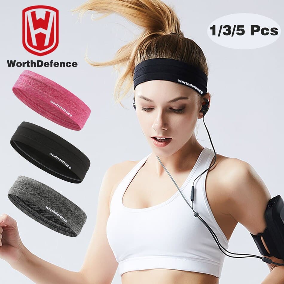 Worthdefence Faixa De Moletom Para Ginástica Esportiva Faixa De Cabelo Antiderrapante Feminino Masculino Basquete Fitness Ioga Voleibol Faixa De Cabelo