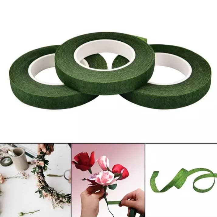 1 Unidade Fita floral Cor Verde Com 27metros Para Artesanato Autoadesiva