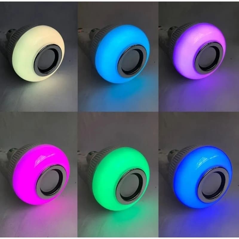 Lampada Led 12w Bluetooth Caixa De Som Com Led Colorido