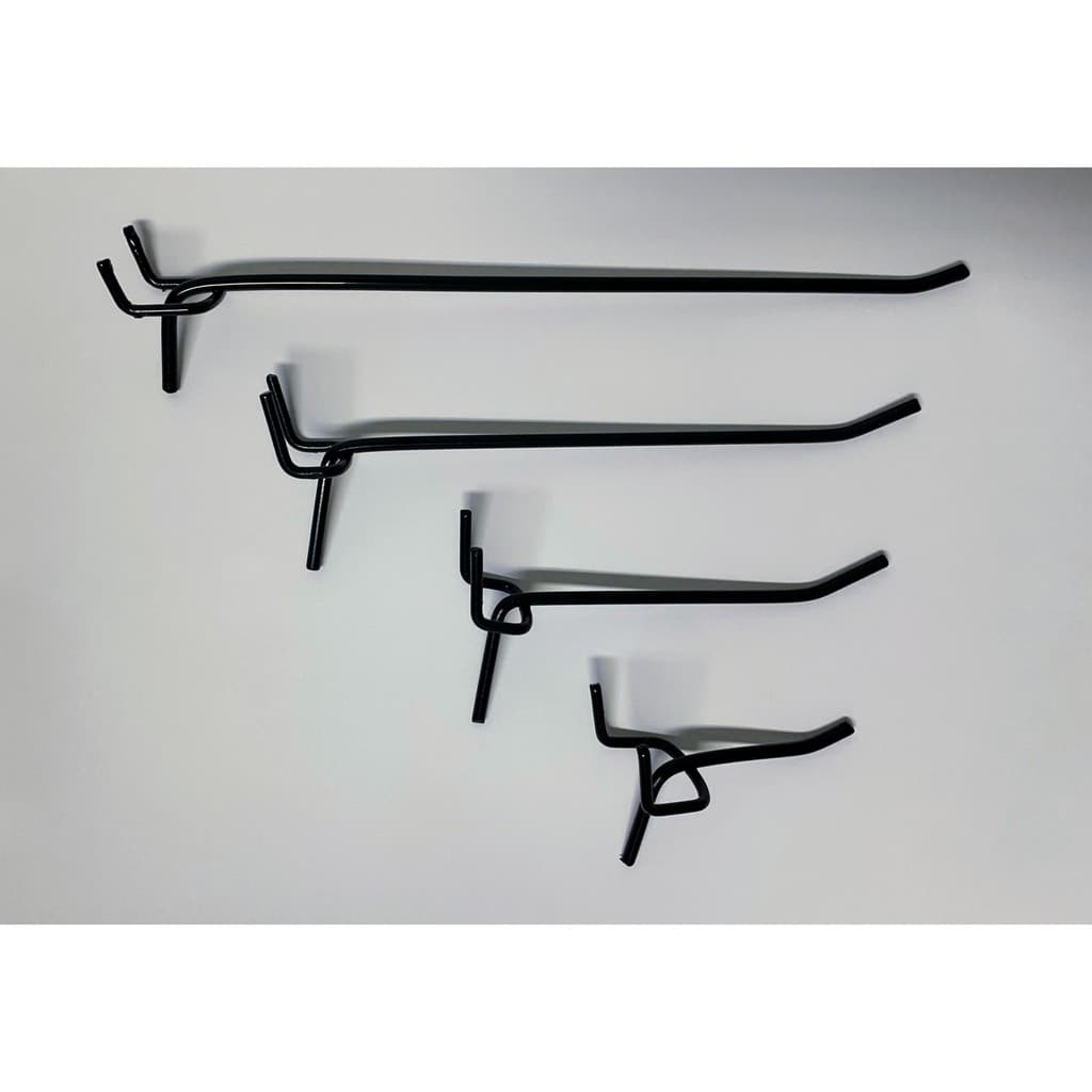 100 Ganchos Expositor Para Painel Perfurado E Eucatex 20 cm Preto