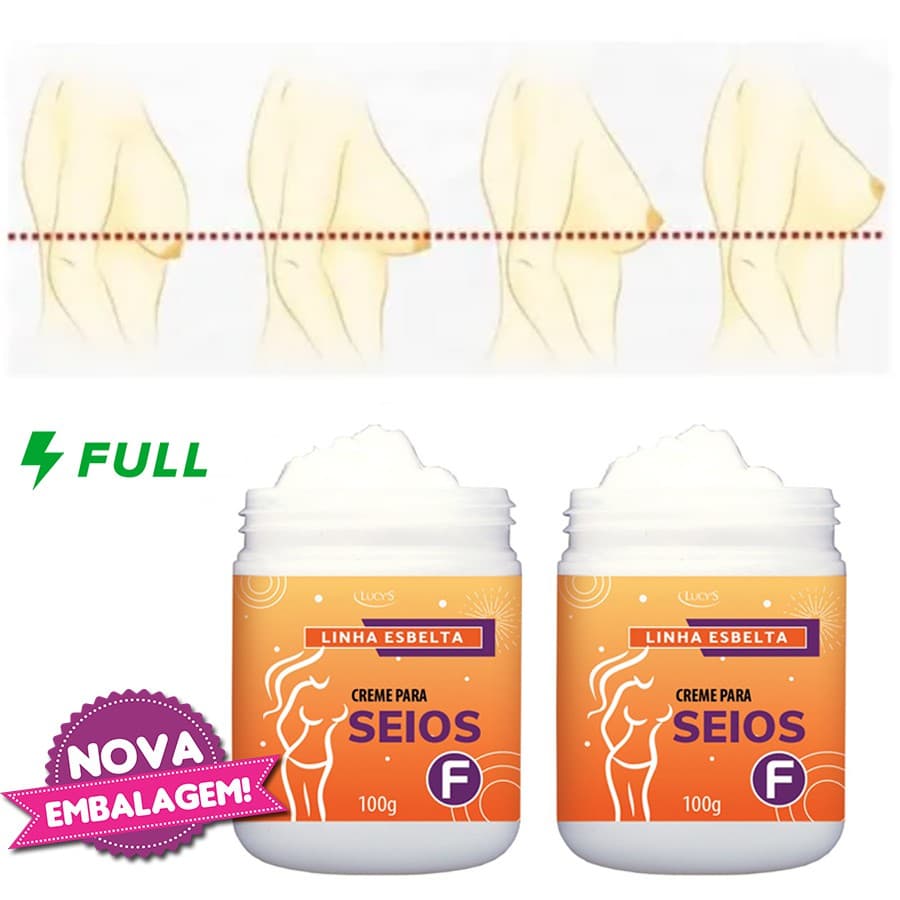 Kit 2 Cremes Tonificantes Para Firmar Seios (Peitos Caídos, Flácidos, Moles) 100g Lucy's