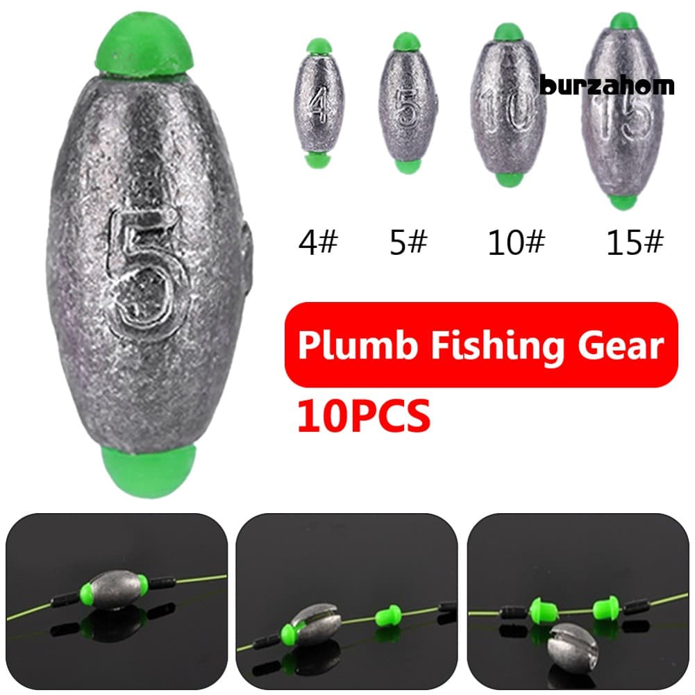 BZ_10Pcs Acessórios De Equipamento De Peixe Chumbada De Peso De Chumbo Para Pesca Ao Ar Livre Em Água Do Mar