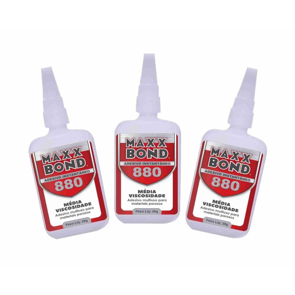 Kit 12 un. Cola Instantânea Maxx Bond 880 Super Adesivo 20g