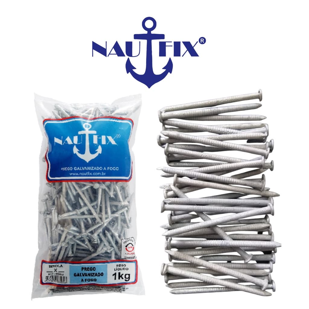 Prego Galvanizado a Fogo Liso NautFix 19x39 de 1kg