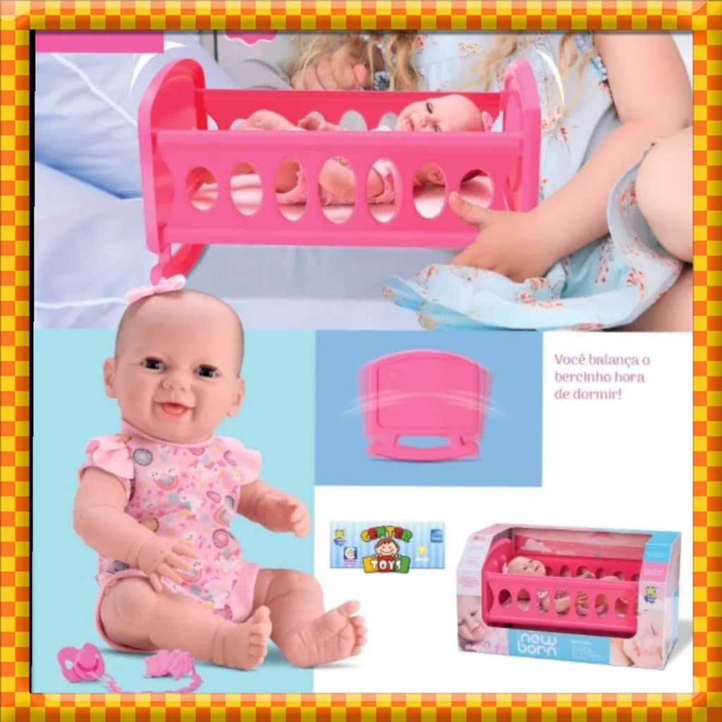 Boneca New Born Recem Nascido  Bercinho /balança