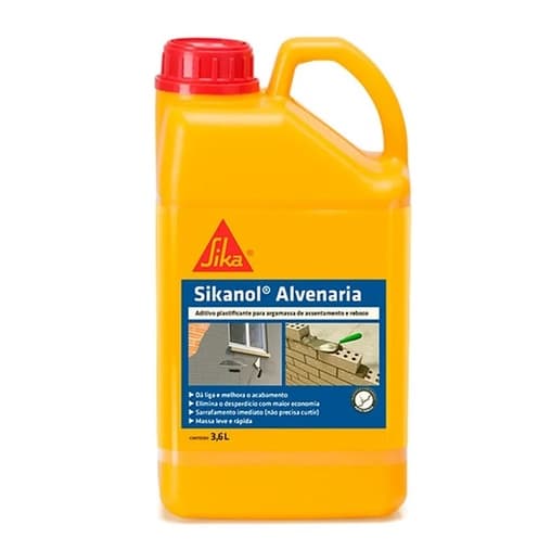 Sikanol Alvenaria Aditivo Para Reboco Argamassa SIKA 3,6 L