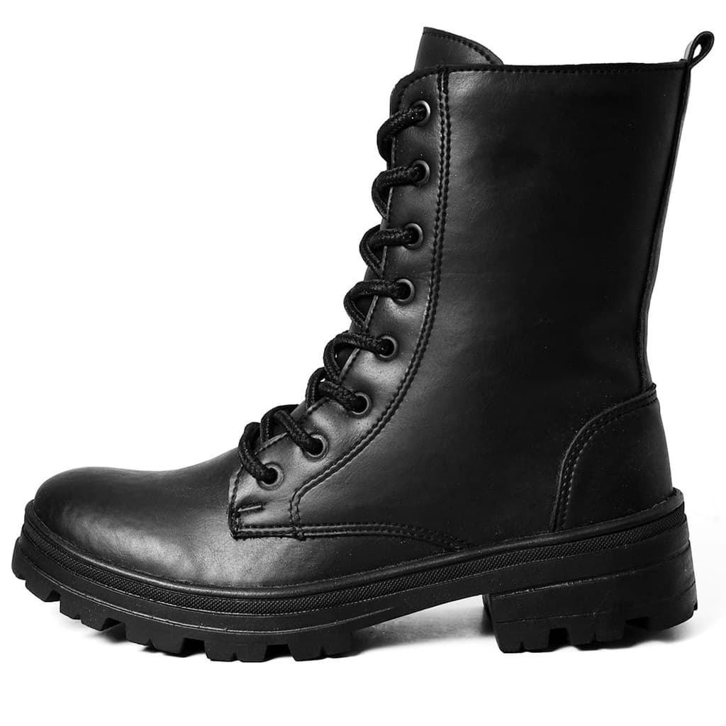 Bota Feminia Blogueira Cano Medio