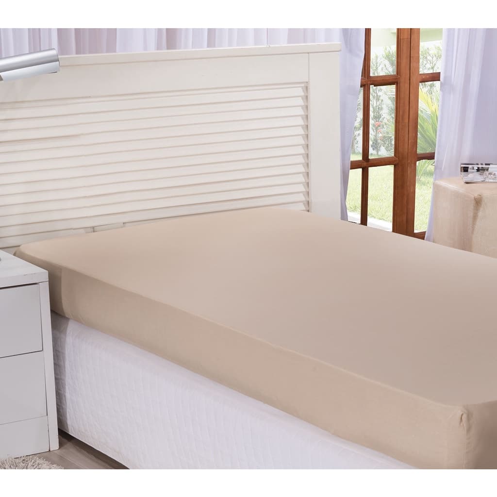 1 Lençol Casal Com Elástico Cama Casal e Solteiro Algodão 400 Fios