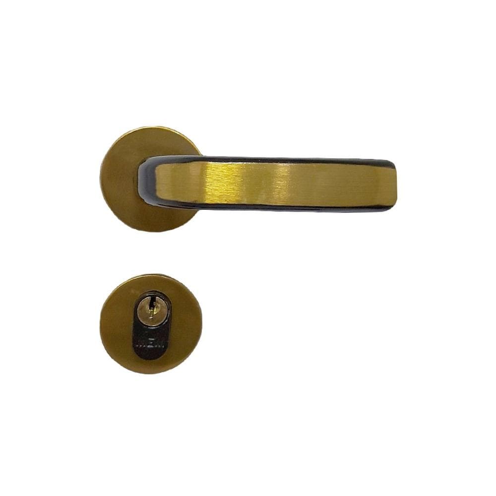 Fechadura Stilo Roseta Bronze Latonado para Porta Externa - Mgm, Tamanho: Externa