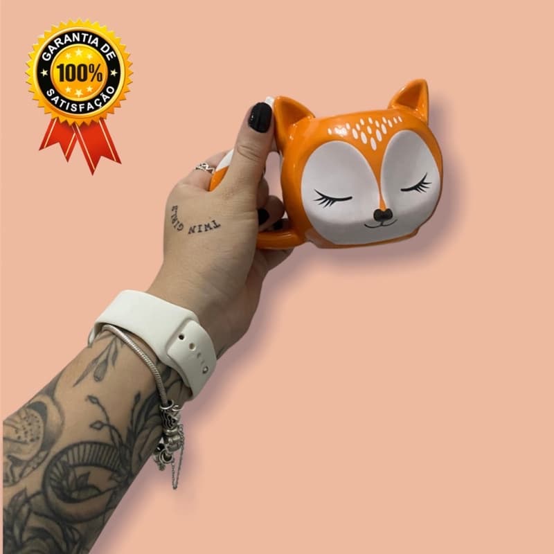 Caneca 3D raposinha raposa 300ML cerâmica personalizada