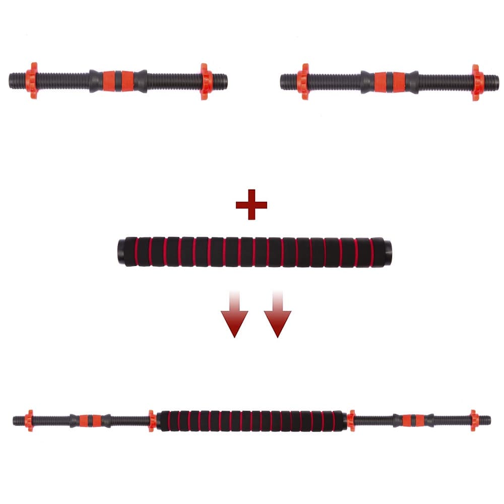 Barra Supino Halter com Rosca e Conector Kit 2 em 1 Yangfit