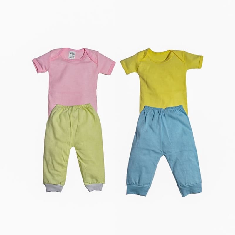 Kit conjunto body calça 4 peças maternidade roupa de bebê 100% algodão