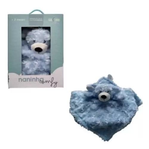 Naninha para Bebê Bichinho de Pelúcia Comfy Azul – Loani