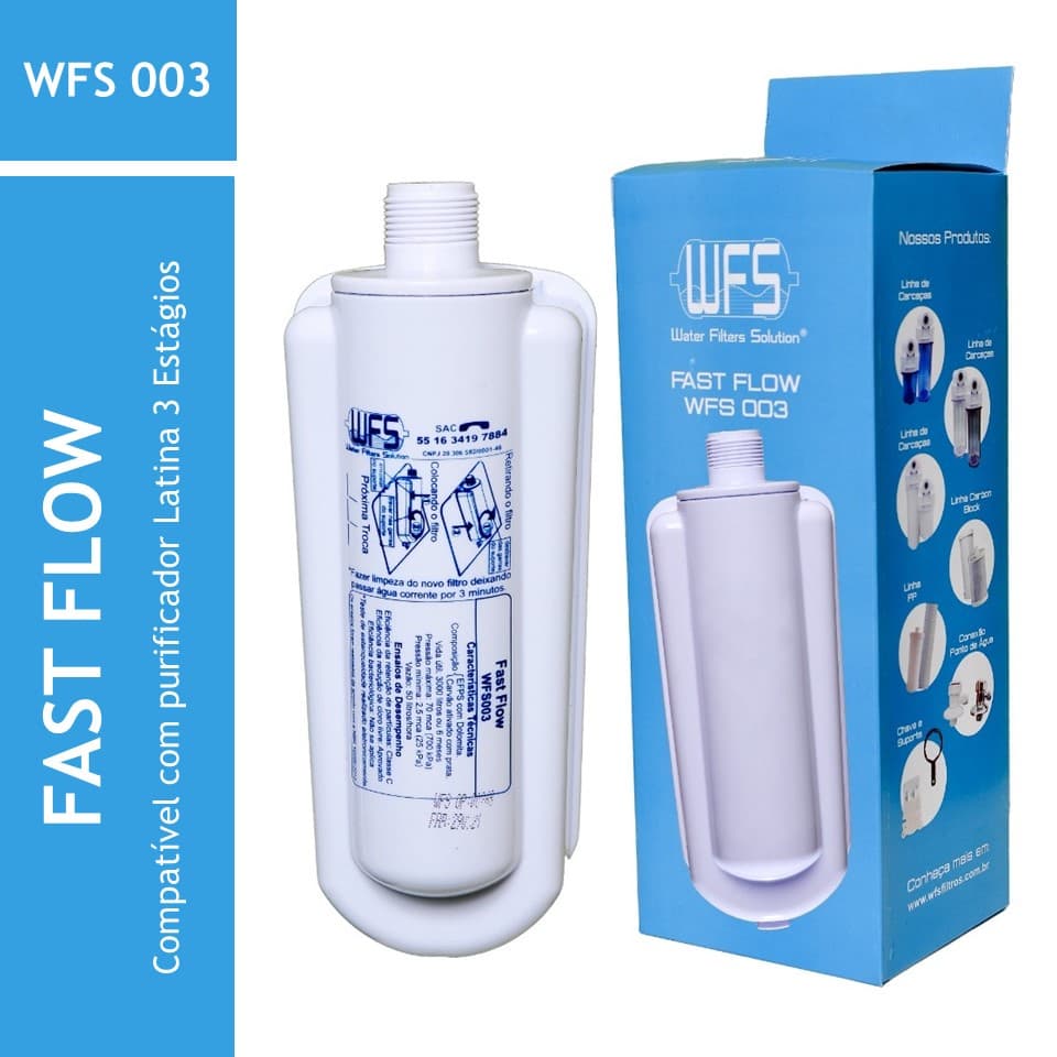 Filtro Vela Purificador Compatível com Latina 3 Estágios (WFS 003 Fast Flow)