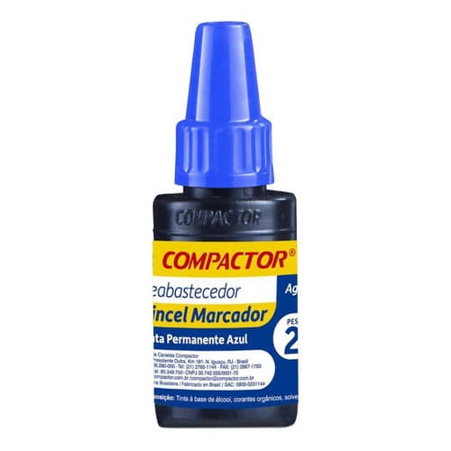 12 X Tinta Reabastecedora Azul Pincel Atômico 20 Ml