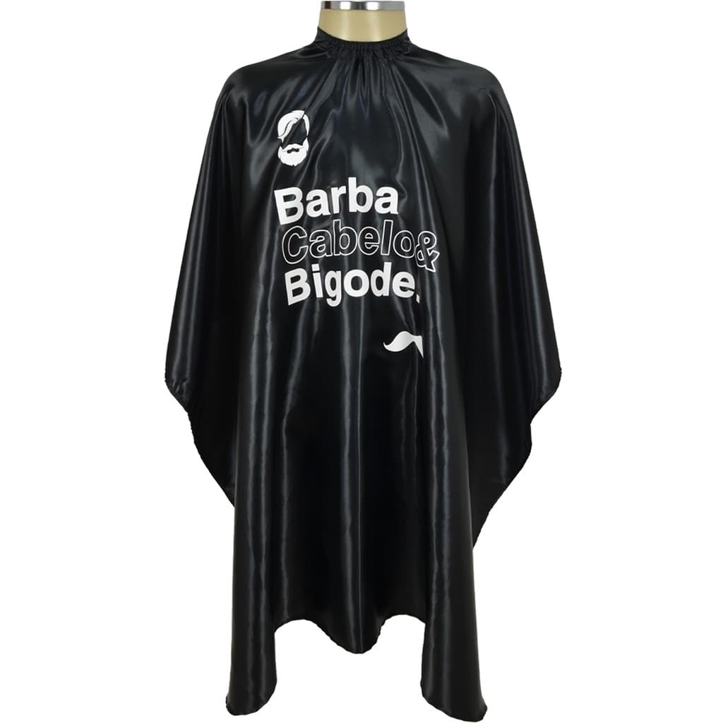 Capa de Corte de Cabelo Estampada Barba, Cabelo e Bigode - Salão Cabeleireiro, Barbearia