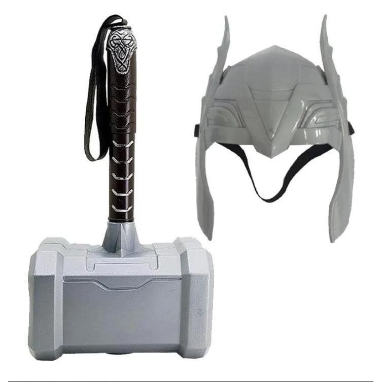 Mascara e Martelo do Thor De Plástico Brinquedo Infantil