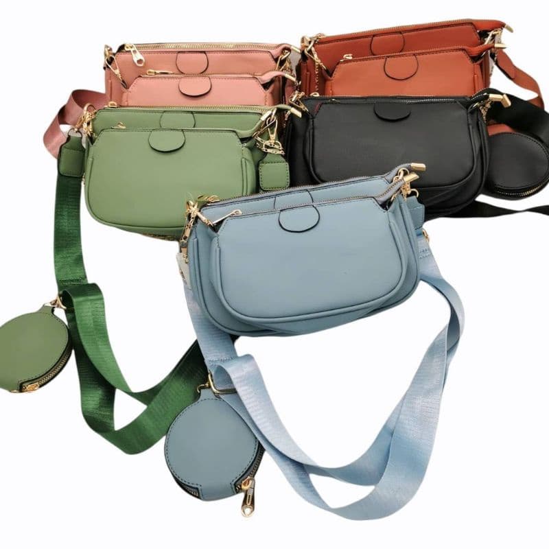 Bolsa de Ombro Moda Retro Bolsa de Couro PU Bolsa Feminina Bolsa Feminina Elegante 3 Conjuntos Embreagem