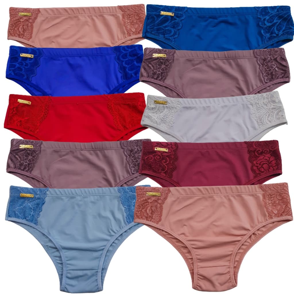 Kit 10 Calcinhas Alta Conforto Nana Gestante Senhora