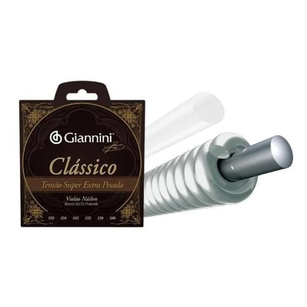 Encordoamento Giannini p/ Violão Nailon -- Clássico Tensão Super Extra Pesada -- GENWSXPA