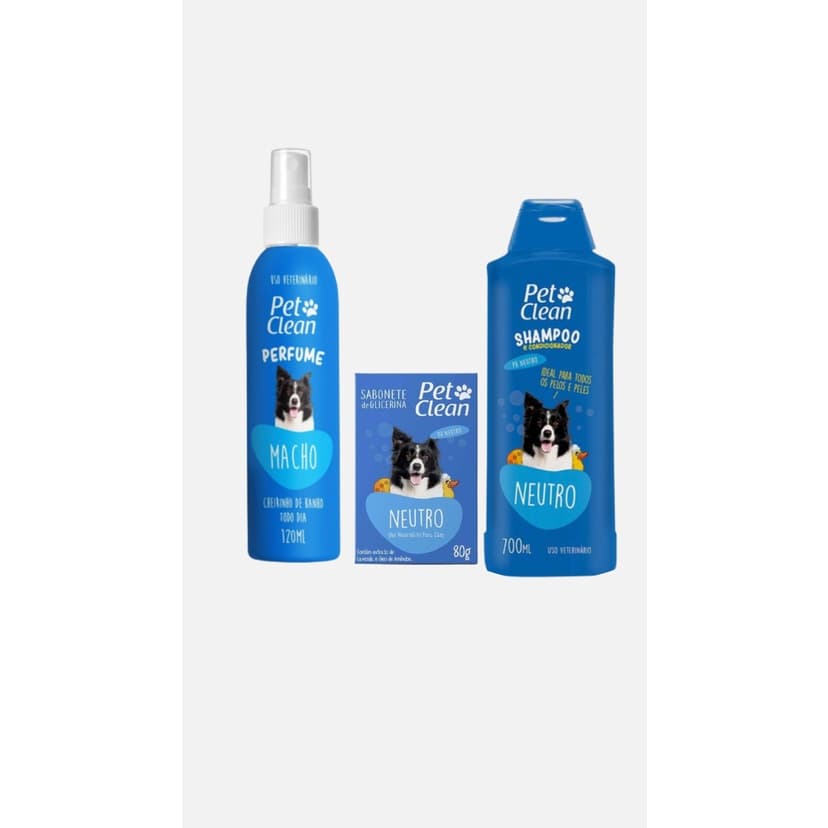Kit Pet Clean Shampoo, Perfume E Sabonete neutro