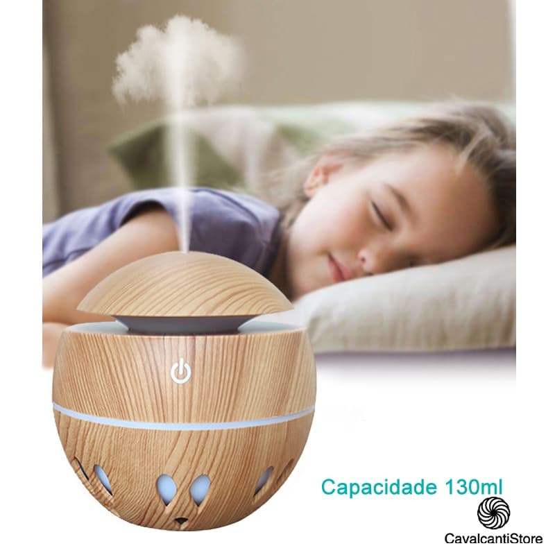 Mini umidificadores Aromatizador Ambientes USB Tipo Madeira Casa-Estoque Brasi UM006