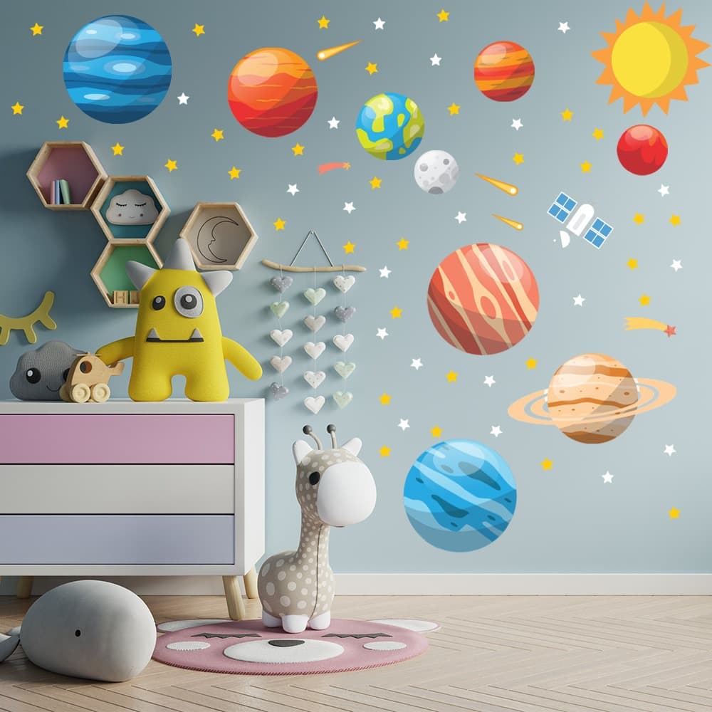 Adesivo De Parede Decorativo Infantil Sistema Solar Arte na Arte