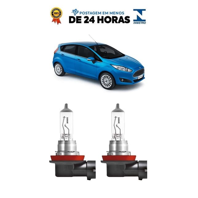Par Lampada Farol de Milha New Fiesta 2013 2014 2015 2016 2017 H11