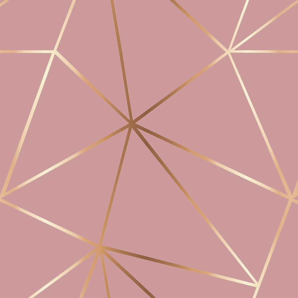 Papel de parede Geométrico Gold Carmim Meia Parede