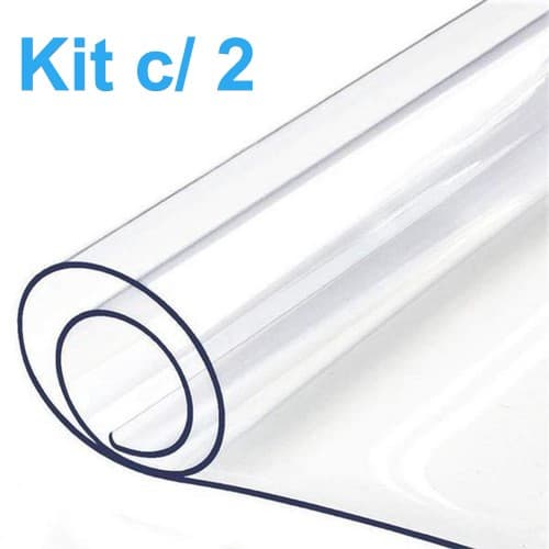 Kit 2 Toalha de Mesa Transparente 2,10m x 1,40m Retangular 6 Cadeiras Protetor Plástico Incolor