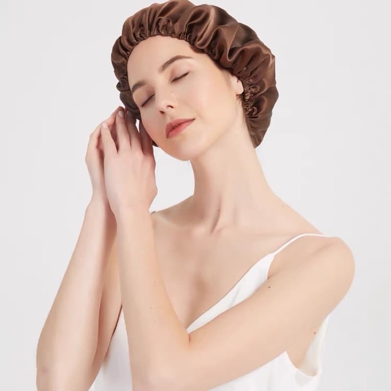 Touca de Cetim Antifrizz Touca de Banho de Cetim Duplo Impermeável / Reutilizável / Feminina
