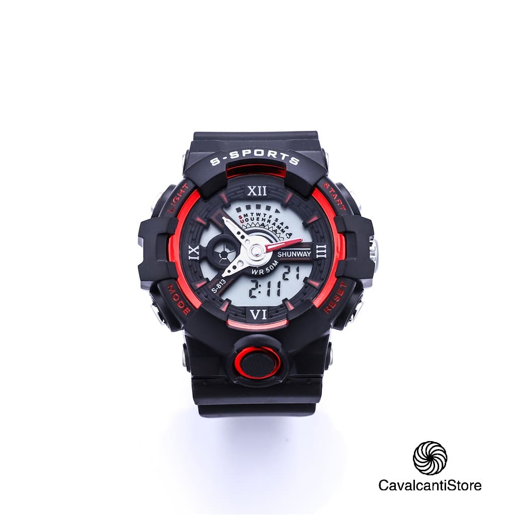 Relógios Relogio Masculinos Digital Led Esportivas Prova Da água de Silicone Cronômetro Originais 2021 S-813