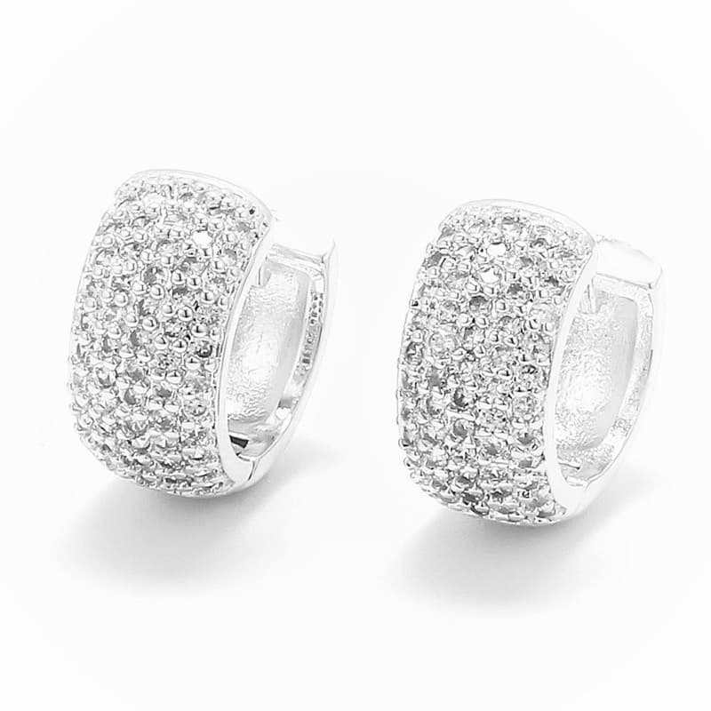 Brinco Masculino Argola Cravejado Zircônia Estilo Neymar Prata banhado a ouro