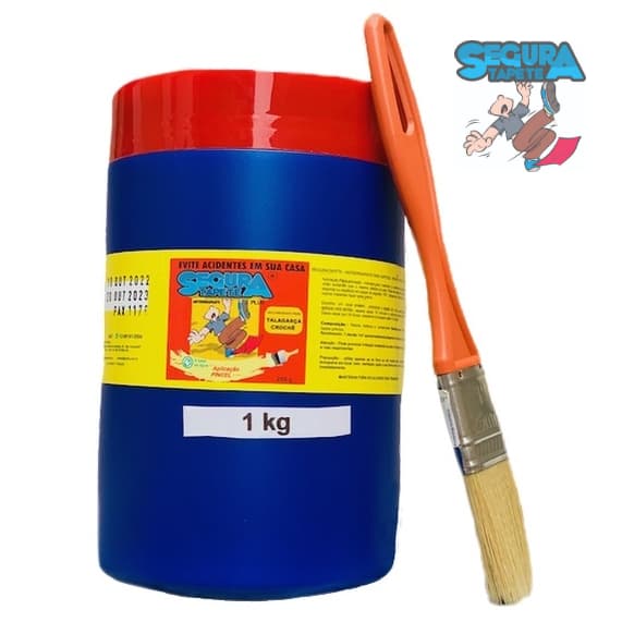 Antiderrapante p/ Tapete SEGURA TAPETE® PLUS 1 Kilo com pincel para aplicação  Aroma de Tutti-Frutti